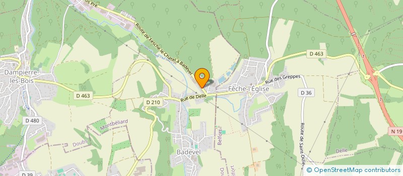 localisation de l'entreprise ASSOCIATION DE PROTECTION DE L'ENVIRONNEMENT LES BOUILLETTES DE PAPY 100% NATUREL  DAMPIERRE-LES-BOIS