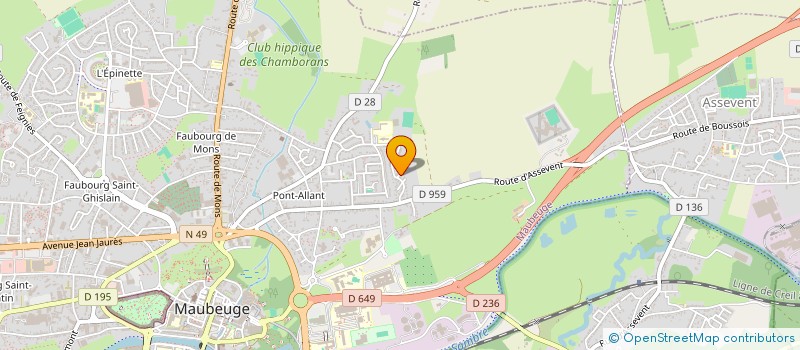 localisation de l'entreprise ASSOCIATION DE QUARTIER DU PONT-ALLANT  MAUBEUGE