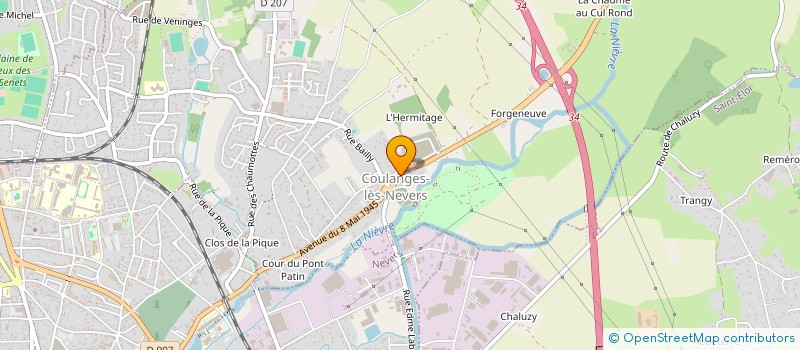 localisation de l'entreprise ASSOCIATION DE QUARTIER DU PONTY  COULANGES-LES-NEVERS