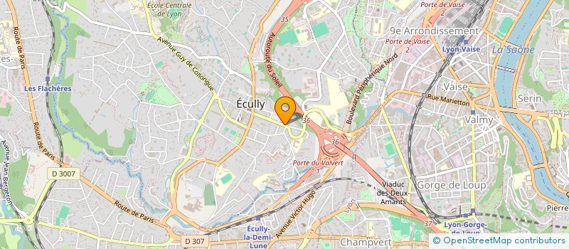 localisation de l'entreprise ASSOCIATION DE RECHERCHE ET DEVELOPPEMENT DES ARTS MARTIAUX HISTORIQUES EUROPEENS A LYON (LYON AMHE)  ECULLY