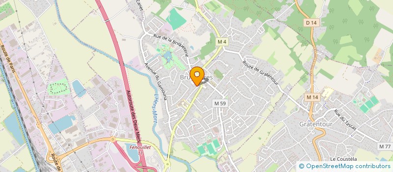 localisation de l'entreprise ASSOCIATION DE RECHERCHE ET DEVELOPPEMENT EN THERAPIE SPECIFIQUE OSTEOPATHIQUE  BRUGUIERES