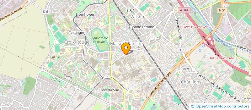 localisation de l'entreprise ASSOCIATION DE RECHERCHE ET FORMATION EN NUTRITION ET EDUCATION THERAPEUTIQUE DE CHAMPAGNE-ARDENNE  REIMS