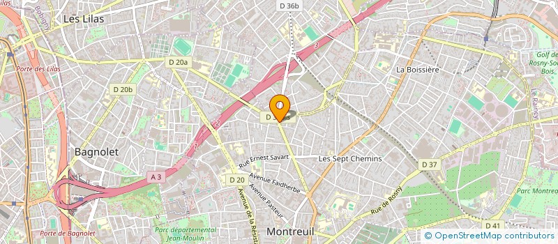 localisation de l'entreprise ASSOCIATION DE RECHERCHE POUR LE SPECTACLE à MONTREUIL