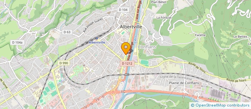 localisation de l'entreprise ASSOCIATION DE REINSERTION SOCIALE ET D'AIDE AUX VICTIMES - 73  ALBERTVILLE