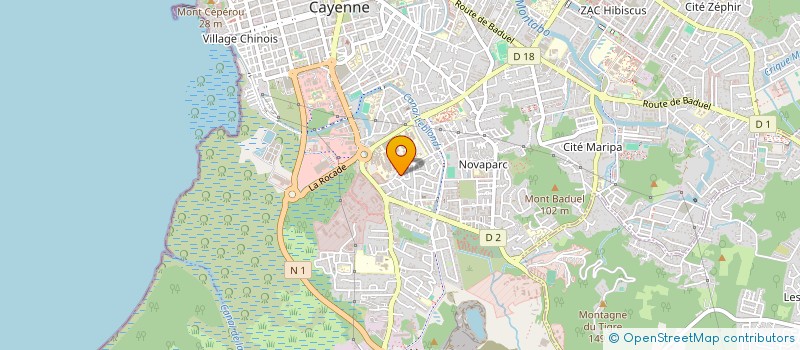 localisation de l'entreprise ASSOCIATION DE REPRODUCTION, PROTECTION ET D'ETUDE SCIENTIFIQUE DES OPHIDIENS - A.R.P.E.S.O.  CAYENNE