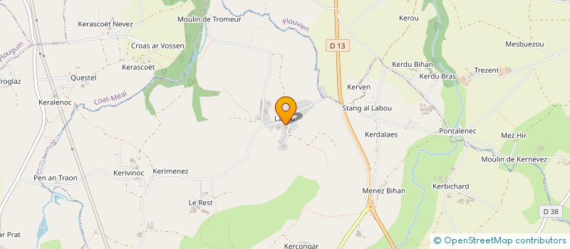 localisation de l'entreprise ASSOCIATION DE SAUVEGARDE DE LANDOUZEN - MIGNONED LANDOUZEN  LE DRENNEC