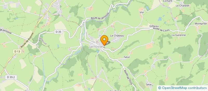 localisation de l'entreprise ASSOCIATION DE SAUVEGARDE DU CHATEAU DE JARNOSSE - MEMOIRE-PATRIMOINE-PAYSAGE  JARNOSSE