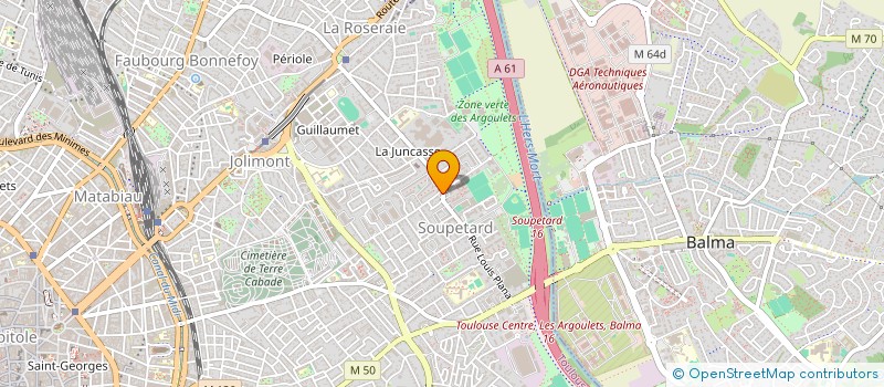 localisation de l'entreprise ASSOCIATION DE SOINS PRIMAIRES INTERPROFESSIONNELLE DU QUARTIER SOUPETARD à TOULOUSE