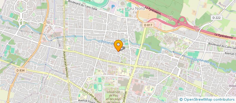 localisation de l'entreprise ASSOCIATION DE SOLIDARITE AUX ASSOCIATIONS FAMILIALES LAIQUES DU DEPARTEMENT 64 - ASAFL64  PAU