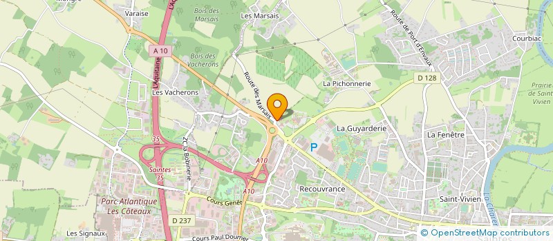 localisation de l'entreprise ASSOCIATION DE SOUTIEN ET D'AIDE AUX FAMILLES DE CHARENTE MARITIME ADMR à SAINTES