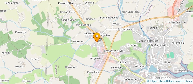 localisation de l'entreprise ASSOCIATION DE TENNIS CORPORATIF DE QUIMPER ET DE CORNOUAILLE  PLONEOUR-LANVERN