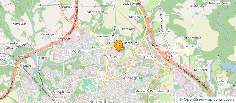 localisation de l'entreprise ASSOCIATION DE VENERIE SOUS TERRE DU FINISTERE à QUIMPER