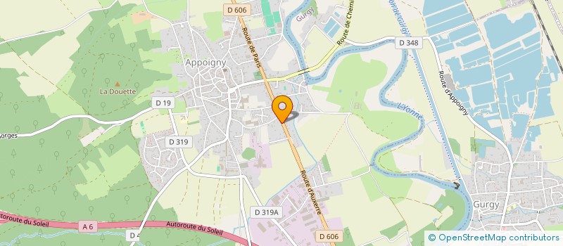 localisation de l'entreprise ASSOCIATION DEFENSE DE TOUS LES ANIMAUX à APPOIGNY