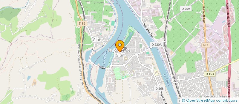 localisation de l'entreprise ASSOCIATION DEPARTEMENTALE AGREE DES PECHEURS AMATEURS AUX ENGINS ET AUX FILETS SUR LES EAUX DU DOMAINE PUBLIC ...  LA ROCHE-DE-GLUN