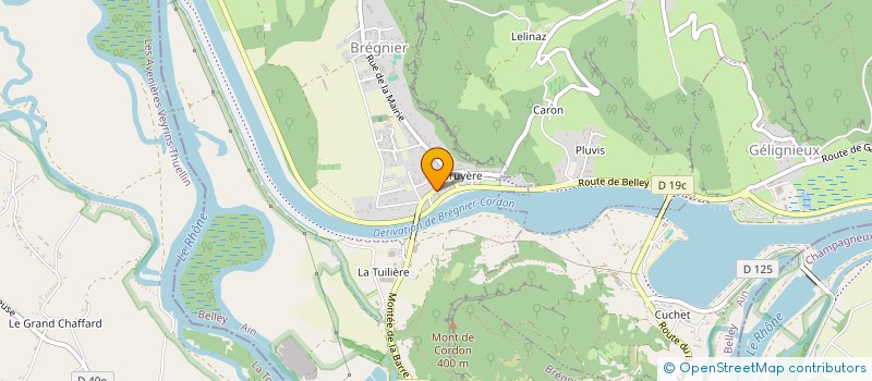 localisation de l'entreprise ASSOCIATION DEPARTEMENTALE AGREEE DE PECHEURS AMATEURS AUX ENGINS ET AUX FILETS - LA PETITE PECHE DE L'AIN  BREGNIER-CORDON