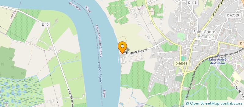localisation de l'entreprise ASSOCIATION DEPARTEMENTALE DES POLICIERS MUNICIPAUX DE LA GIRONDE  SAINT-ANDRE-DE-CUBZAC