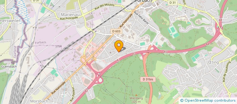 localisation de l'entreprise ASSOCIATION DEPARTEMENTALE DES RESTAURANTS DU COEUR - LES RELAIS DU COEUR DE MOSELLE EST à FORBACH