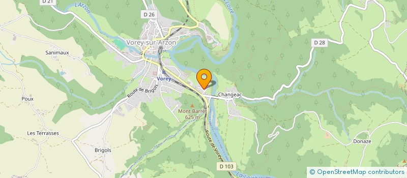 localisation de l'entreprise ASSOCIATION DEPARTEMENTALE POUR LES TRANSPORTS EDUCATIFS DE L'ENSEIGNEMENT PUBLIC DE HAUTE-LOIRE  VOREY