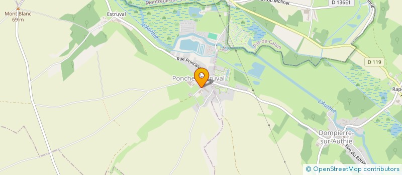 localisation de l'entreprise ASSOCIATION DES AMIS DE L'ORGUE DE L'ABBAYE DE VALLOIRES AAOAV  PONCHES-ESTRUVAL