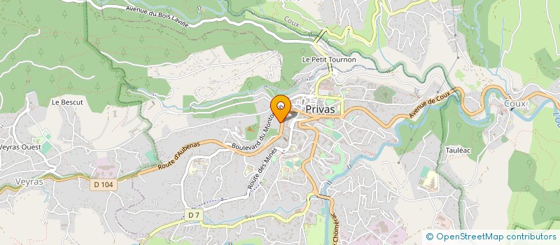 localisation de l'entreprise ASSOCIATION DES AMIS DE L'ORGUE DU TEMPLE DE PRIVAS  PRIVAS