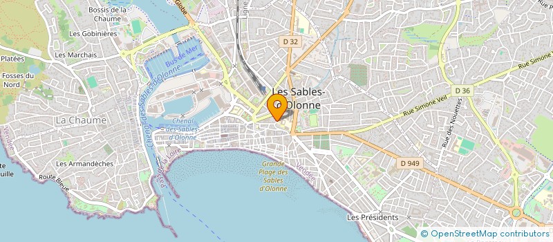 localisation de l'entreprise ASSOCIATION DES AMIS DE LA CHAPELLE DE BOURGENAY AUX SABLES D'OLONNE à LES SABLES D'OLONNE