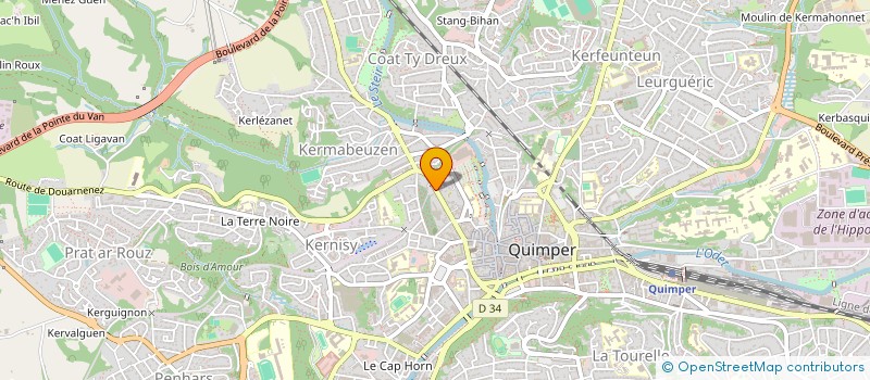 localisation de l'entreprise ASSOCIATION DES AMIS DE LA RUE DE DOUARNENEZ A QUIMPER à QUIMPER