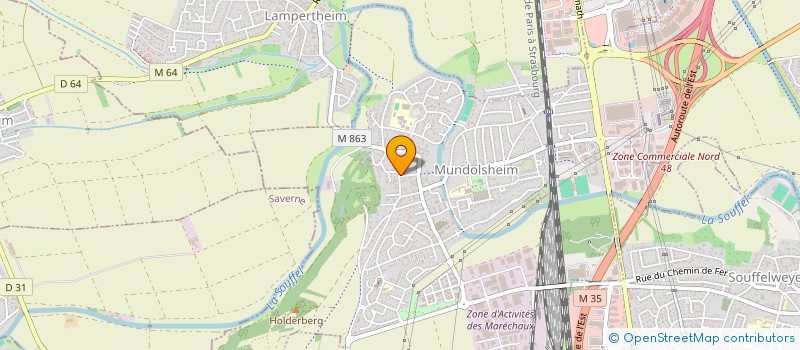 localisation de l'entreprise ASSOCIATION DES AMIS DES JARDINS FAMILIAUX DE MUNDOLSHEIM  MUNDOLSHEIM