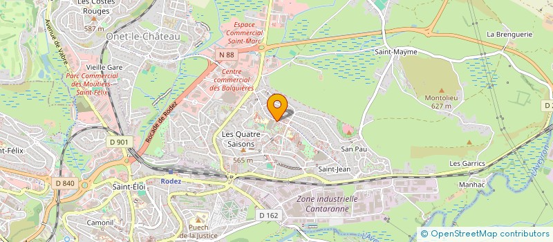 localisation de l'entreprise ASSOCIATION DES AMIS DU BRIDGE D'ONET LE CHATEAU  ONET-LE-CHATEAU