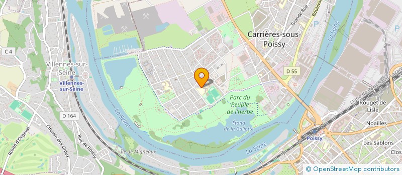 localisation de l'entreprise ASSOCIATION DES AMIS DU PARC DEPARTEMENTAL DU PEUPLE DE L'HERBE DES YVELINES  CARRIERES-SOUS-POISSY