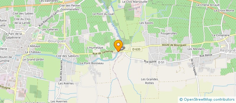 localisation de l'entreprise ASSOCIATION DES AMIS ET DES RIVERAINS DES COURS D'EAU DU CHANGEON, DU LATHAN, DU LANE ET DE LEURS AFFLUENTS à BOURGUEIL