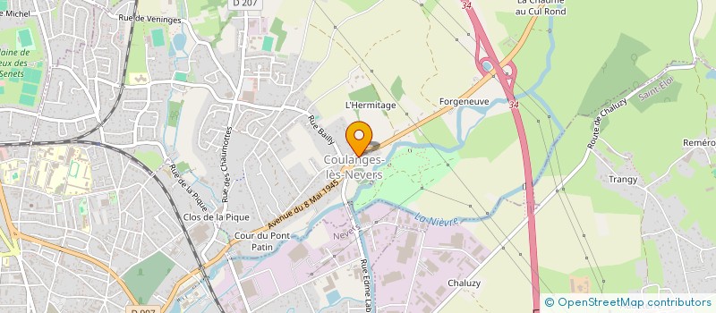 localisation de l'entreprise ASSOCIATION DES ANCIENS COMBATTANTS ET VICTIMES DE GUERRE DE LA NIEVRE -SECTION DE COULANGES-LES-NEVERS -58660  COULANGES-LES-NEVERS