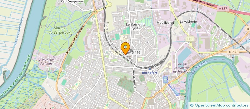 localisation de l'entreprise ASSOCIATION DES ANCIENS DU CONSEIL REGIONAL DES JEUNES DE LA REGION NOUVELLE-AQUITAINE  ROCHEFORT