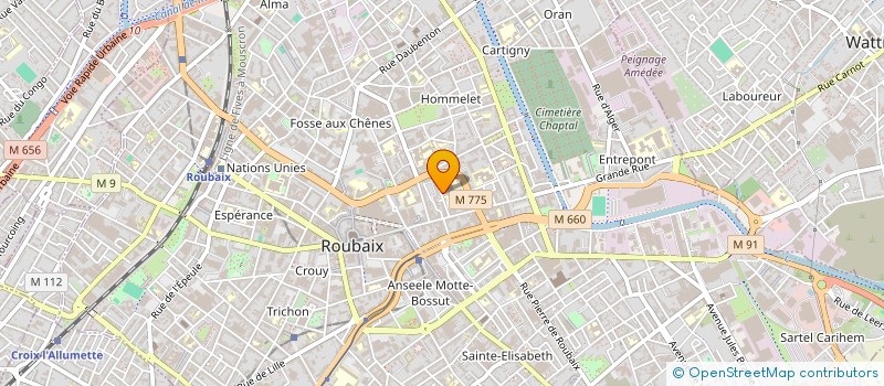 localisation de l'entreprise ASSOCIATION DES ANCIENS DU LYCEE SAINT-REMI  ROUBAIX