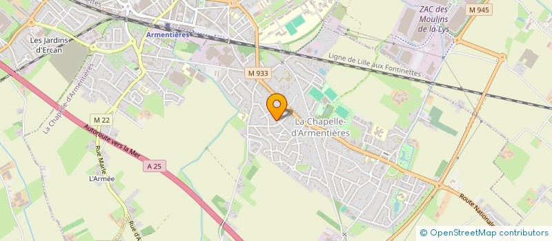 localisation de l'entreprise ASSOCIATION DES ANCIENS DU PERSONNEL DE ST CHARLES ARMMANTIERES  LA CHAPELLE-D'ARMENTIERES