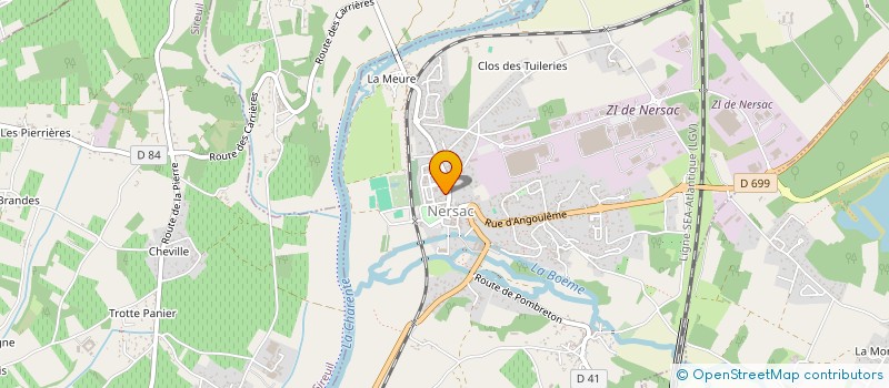 localisation de l'entreprise ASSOCIATION DES ANCIENS ET AMIS DU TEMPS LIBRE - (A.A.A.T.L.)  NERSAC