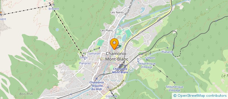 localisation de l'entreprise ASSOCIATION DES ANCIENS ETUDIANTS DU LYCEE ROGER FRISON ROCHE.  CHAMONIX-MONT-BLANC