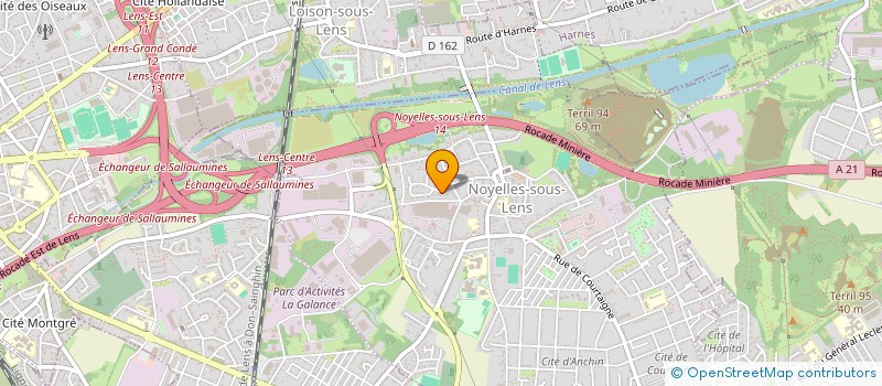 localisation de l'entreprise ASSOCIATION DES ANCIENS MINEURS, COKIERS ET AGGLOMERATEURS (A.A.M.C.A.)  NOYELLES-SOUS-LENS