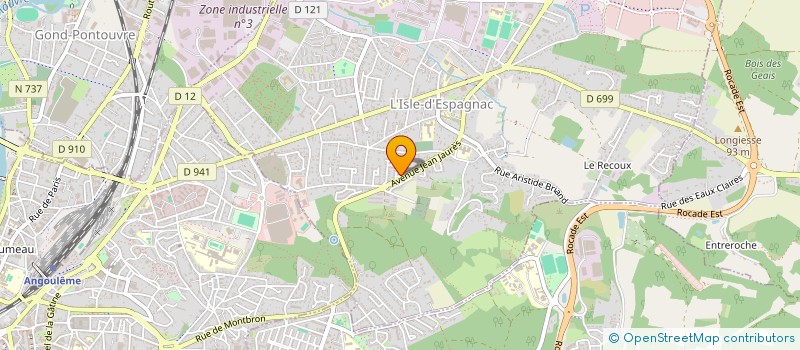 localisation de l'entreprise ASSOCIATION DES ANTILLAIS ET CREOLES DE CHARENTE  L'ISLE-D'ESPAGNAC