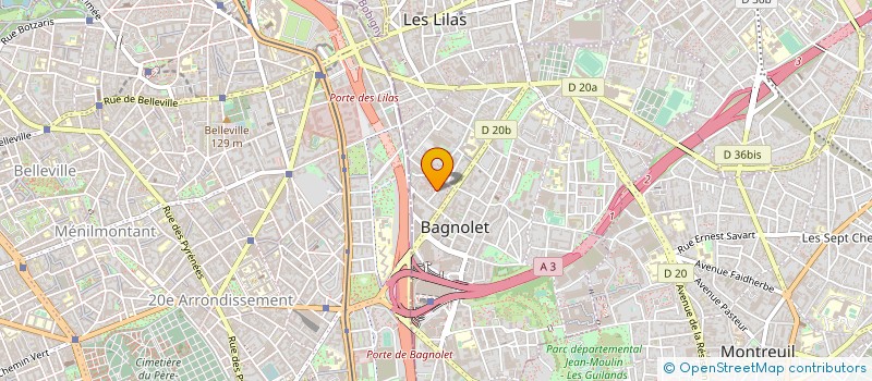 localisation de l'entreprise ASSOCIATION DES ARTISTES BAGNOLETAIS à BAGNOLET