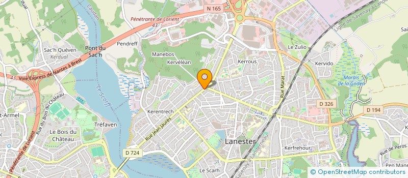 localisation de l'entreprise ASSOCIATION DES AUXILIAIRES DE VIE POUR AVEUGLES DE BRETAGNE à LANESTER