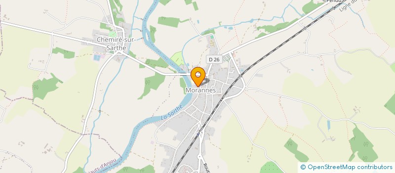 localisation de l'entreprise ASSOCIATION DES BENEVOLES DE BORD DE SARTHE  MORANNES SUR SARTHE-DAUMERAY