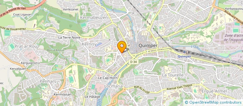 localisation de l'entreprise ASSOCIATION DES CADETS DE LA GENDARMERIE NATIONALE DU FINISTERE à QUIMPER