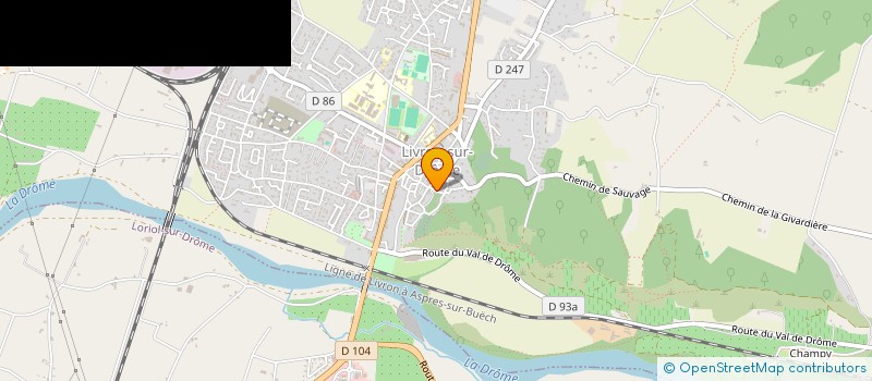 localisation de l'entreprise ASSOCIATION DES CAVALIERS DE LA CABRIOLE  LIVRON-SUR-DROME