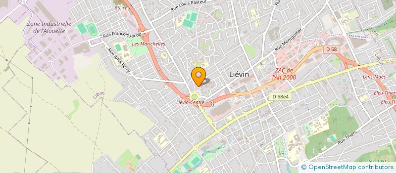 localisation de l'entreprise ASSOCIATION DES CENTRES CULTURELS ET SOCIAUX DE LIEVIN  LIEVIN