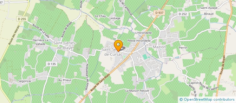 localisation de l'entreprise ASSOCIATION DES CHASSEURS DE SAINT-SEURIN DE CURSAC  SAINT-SEURIN-DE-CURSAC