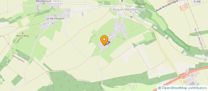 localisation de l'entreprise ASSOCIATION DES CHASSEURS  LA MONTAGNE D'ACQUIN  ACQUIN-WESTBECOURT