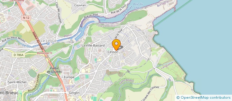 localisation de l'entreprise ASSOCIATION DES CHEFS DE FAMILLE CATHOLIQUES DE CESSON-SAINT-BRIEUC à SAINT-BRIEUC