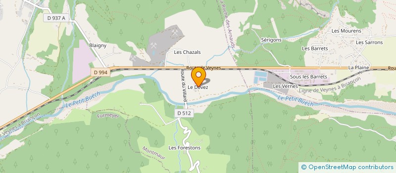 localisation de l'entreprise ASSOCIATION DES CHIENS DE RECHERCHE UTILITAIRE DES HAUTES-ALPES  CHABESTAN