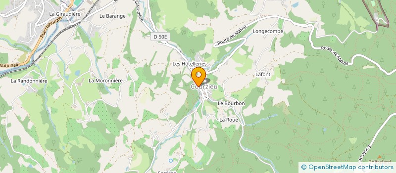 localisation de l'entreprise ASSOCIATION DES CLASSES EN 5 DE COURZIEU  COURZIEU