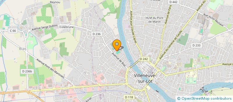 localisation de l'entreprise ASSOCIATION DES CLUBS DE BASKET-BALL DU VILLENEUVOIS  VILLENEUVE-SUR-LOT